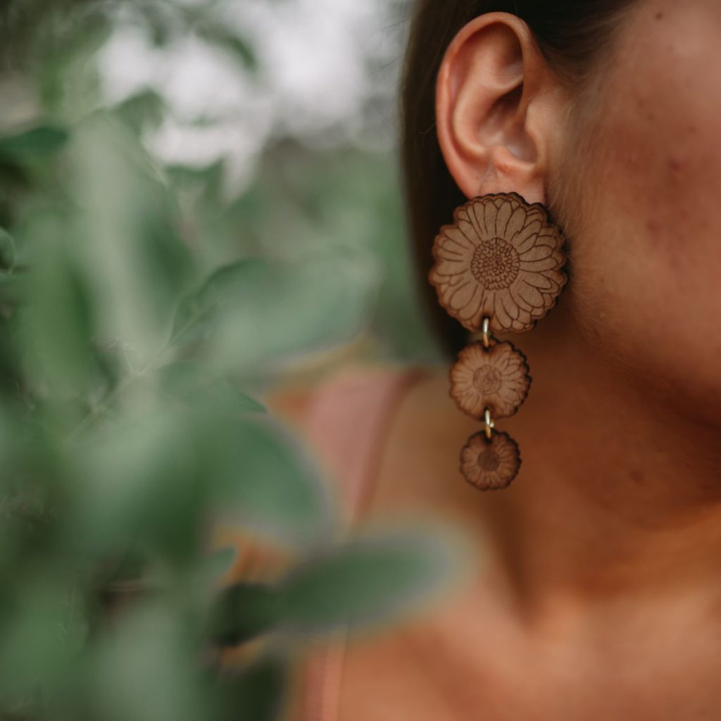 PROVENZA Pendientes flores grandes (2)